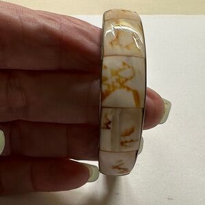 Petite Cream and Brown BOHO Bangle